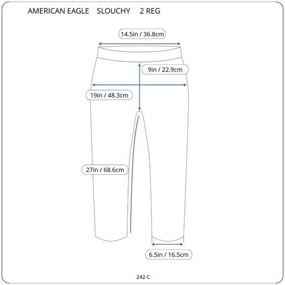 American Eagle Slouchy Cropped Jeans Stretch Dark 2 - Picture 3 of 12